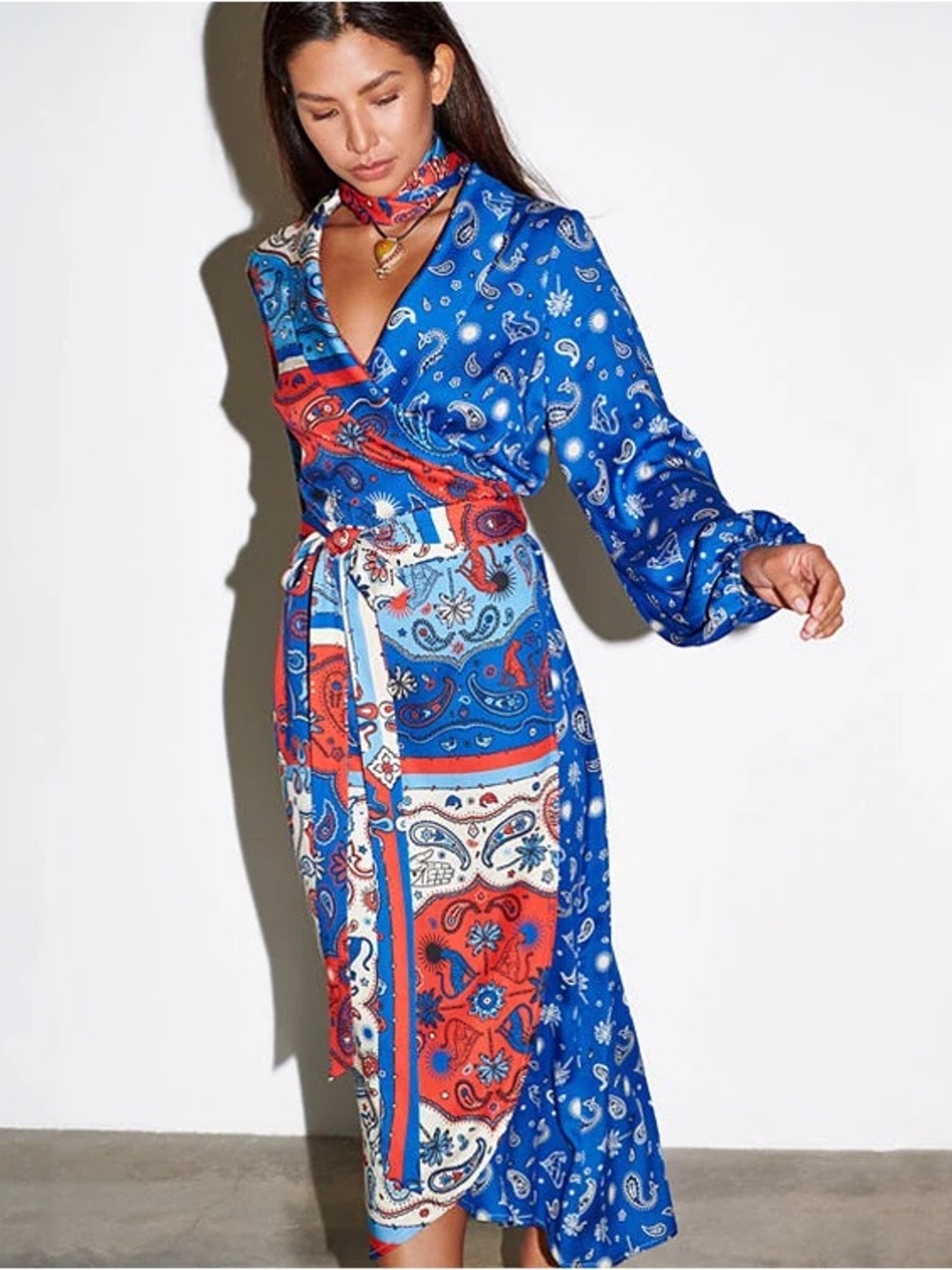 Never Fully Dressed Bandana Clash Brooklyn Wrap Dress